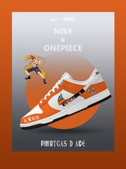 Portgas D Ace V.1 Custom Court-Low Sneakers