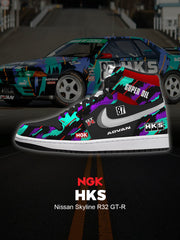 HKS Skyline R32 GT-R V.1 Custom High-Top Sneakers