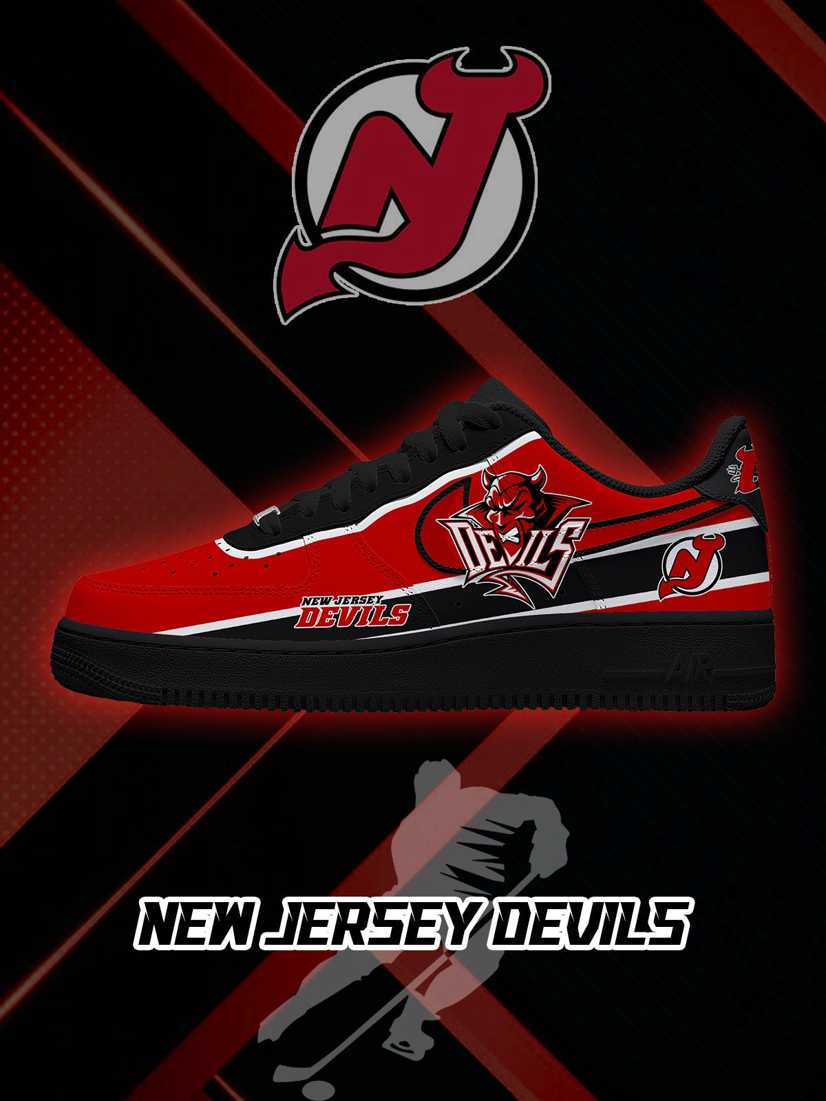 New Jersey Hockey V.2 Custom Air-Style Sneakers