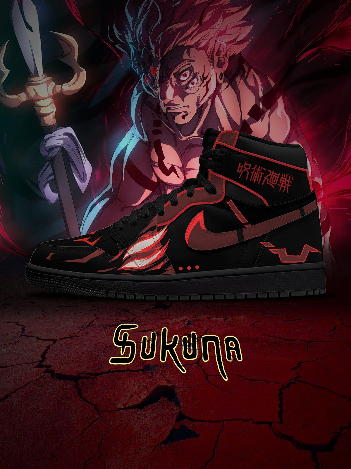Ryomen Sukuna True Form V.1 Custom High-Top Sneakers