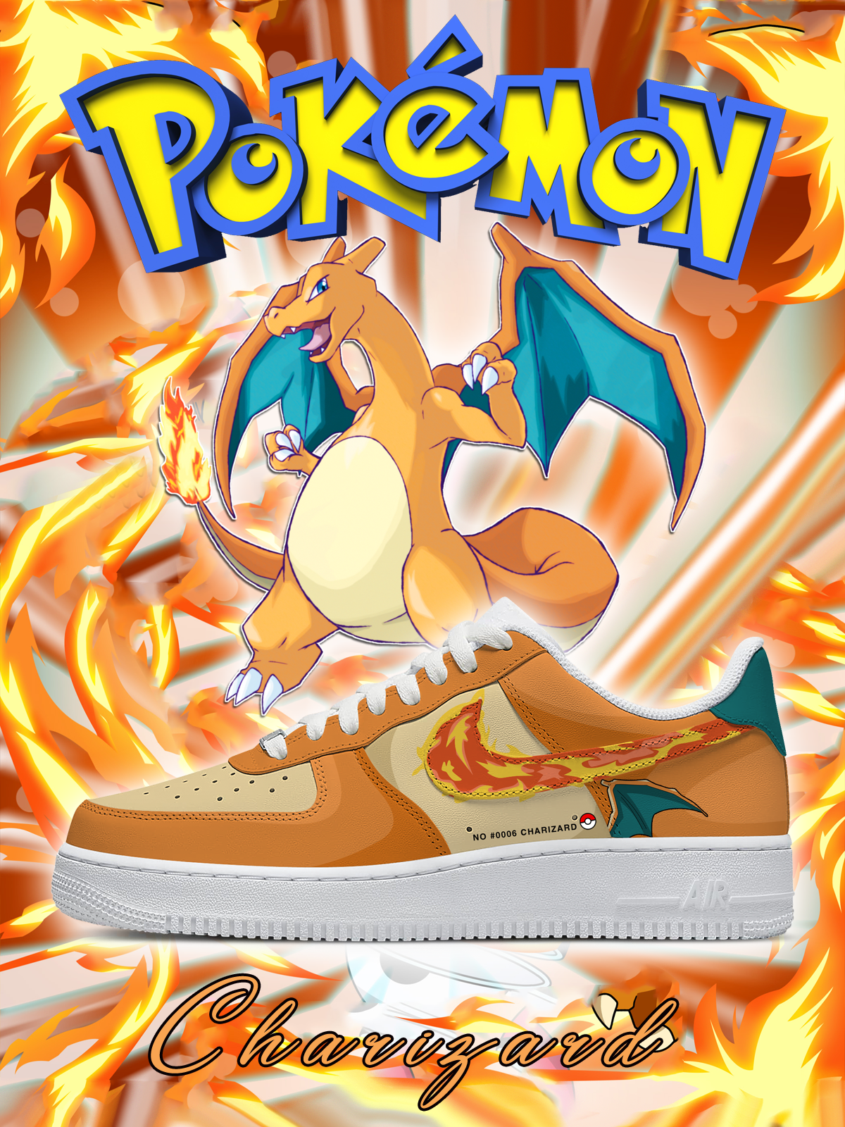 Nr. 0006 Charizard Style 2 Custom Sneakers