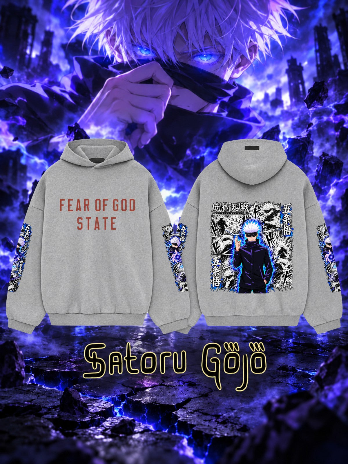 Satoru Gojo V.2 Custom Ess. Hoodie
