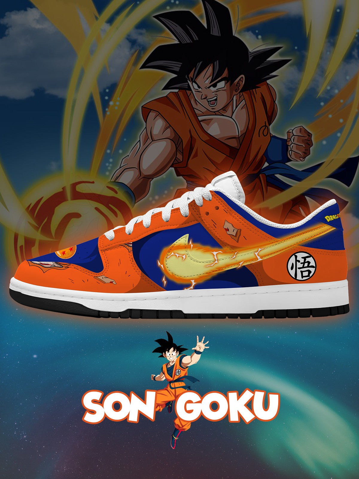 Son Goku V.3 Custom Court-Low Sneakers