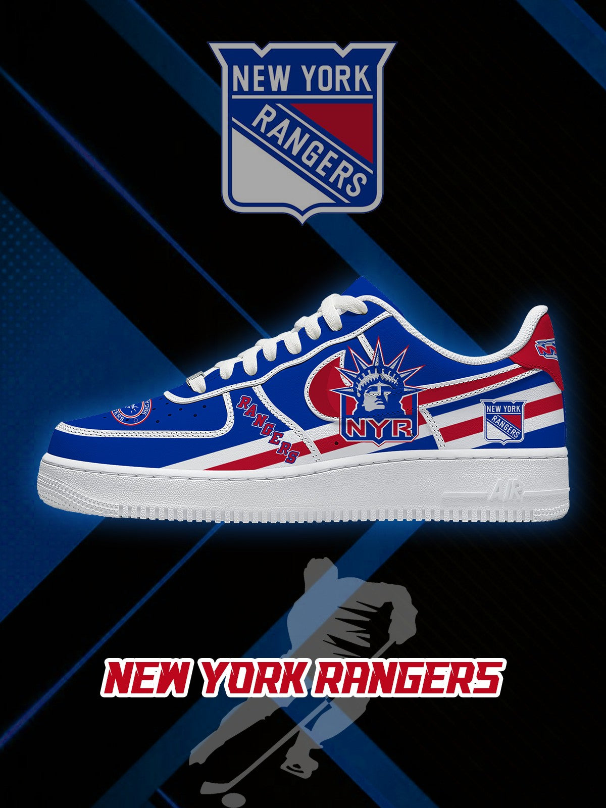 NYR Hockey V.2 Custom Air-Style Sneakers