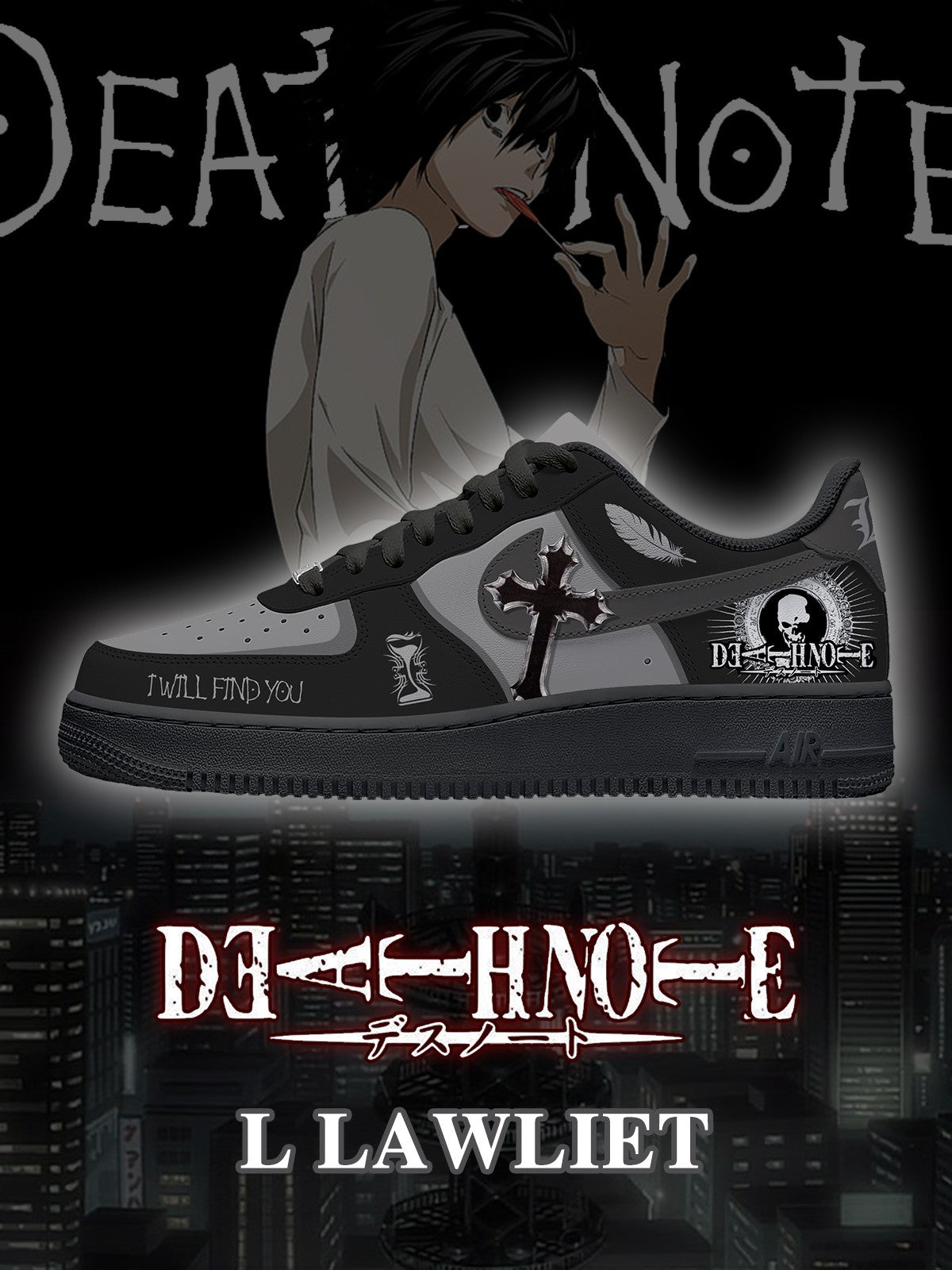 L Lawliet V.2 Custom Sneakers