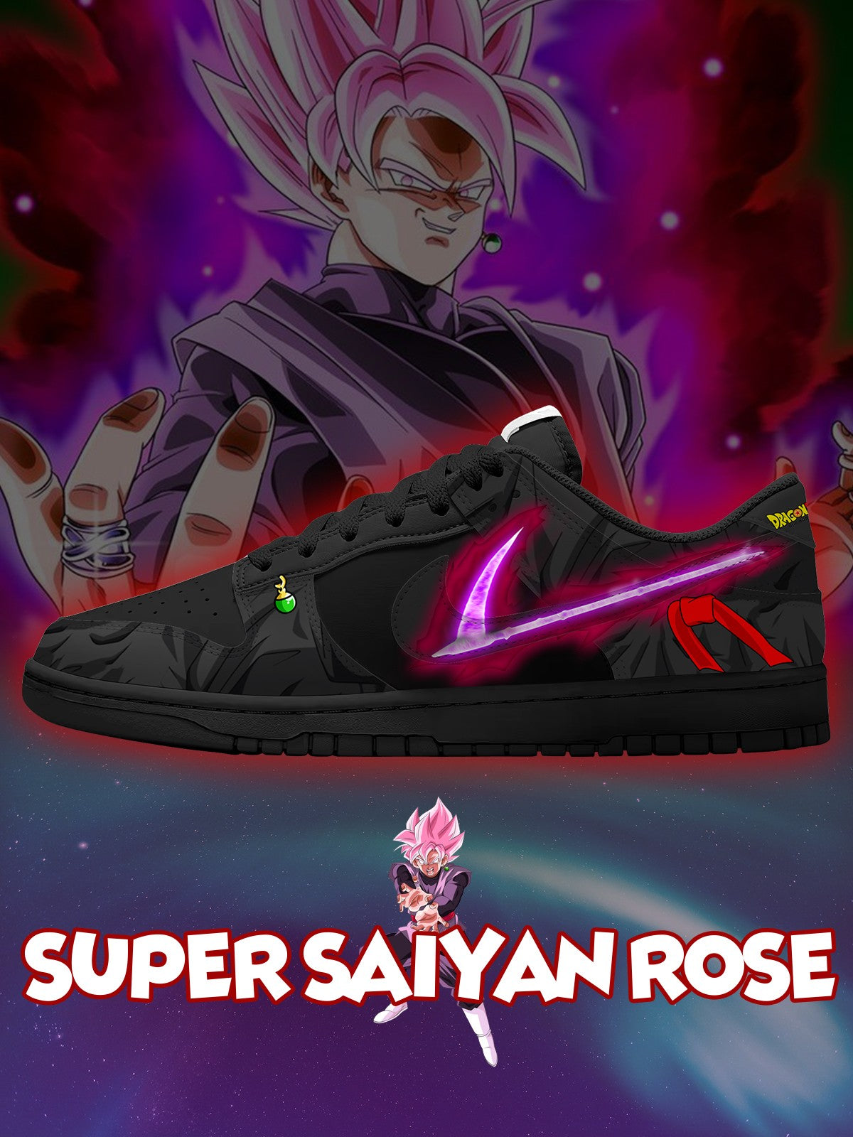 Super Saiyan Rose V.1 Custom Court-Low Sneakers