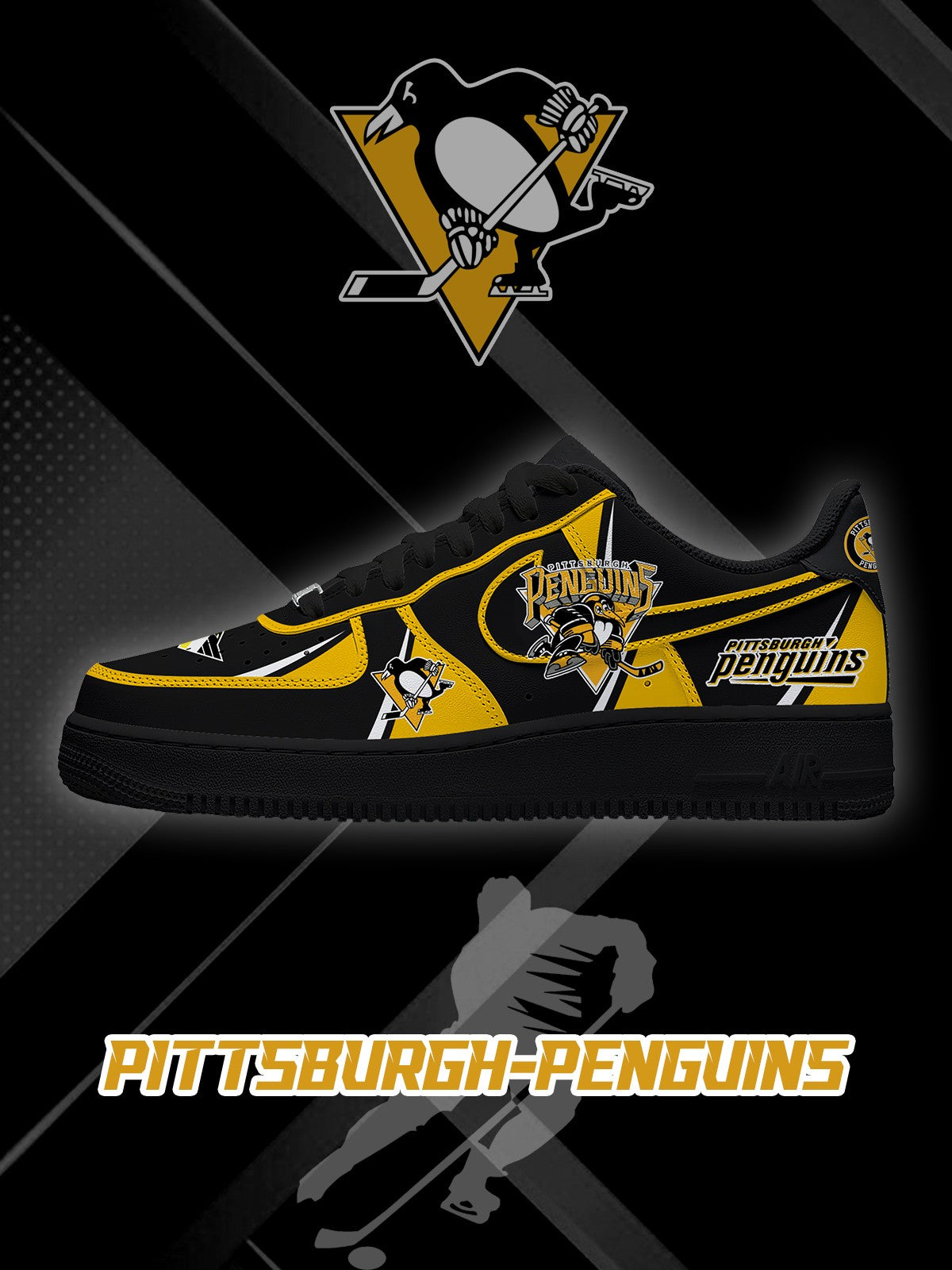 Pittsburgh Hockey V.2 Custom Air-Style Sneakers