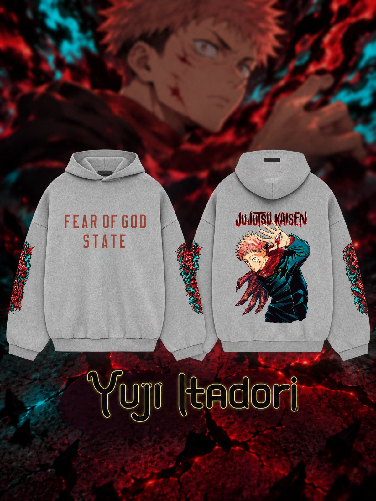 ‌Yuji Itadori V.1 Custom Ess. Hoodie