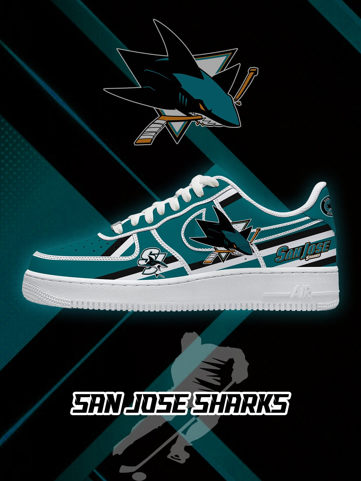 San Jose Hockey V.2 Custom Air-Style Sneakers