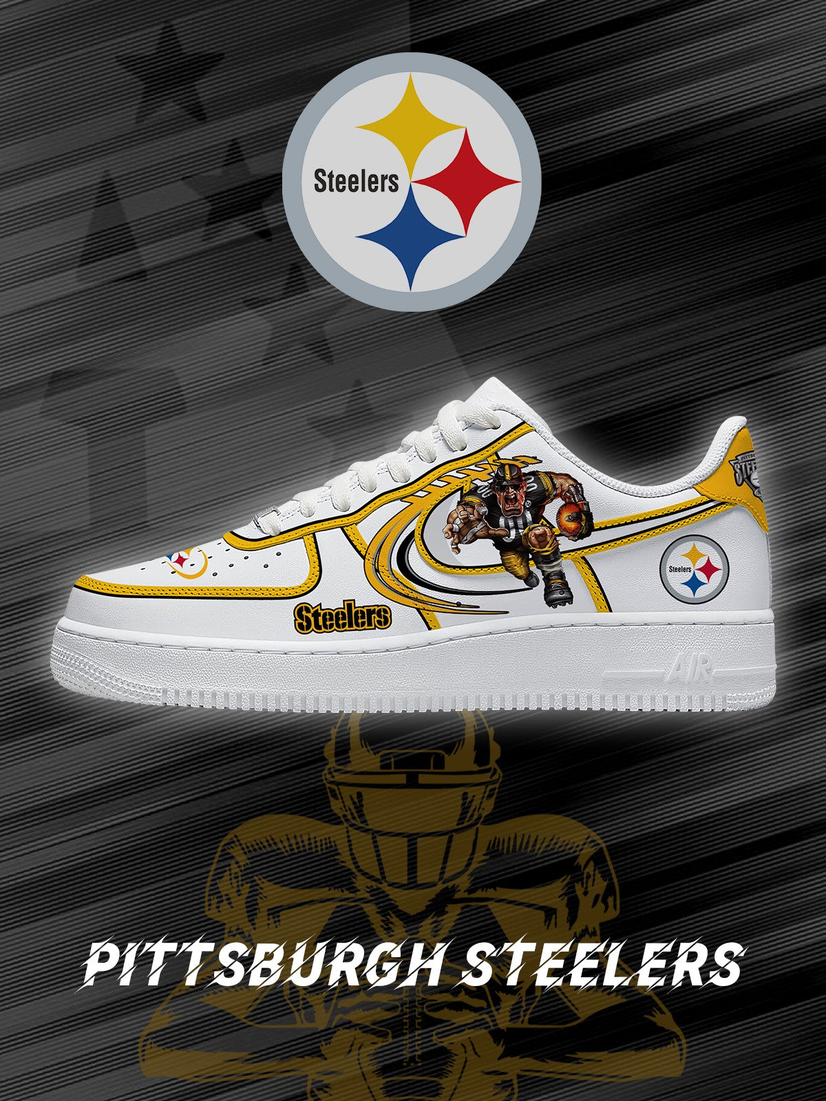 Pittsburgh Football V.2 Custom Air-Style Sneakers