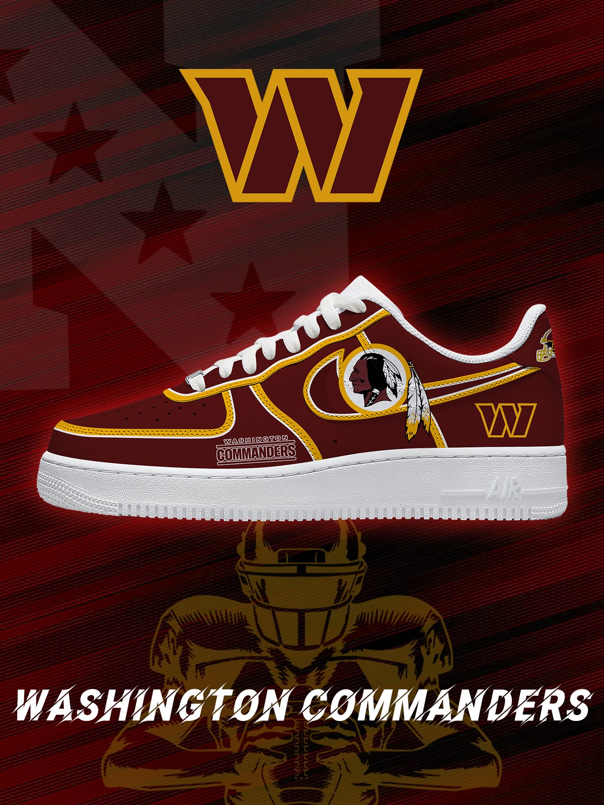 Washington Football V.2 Custom Air-Style Sneakers
