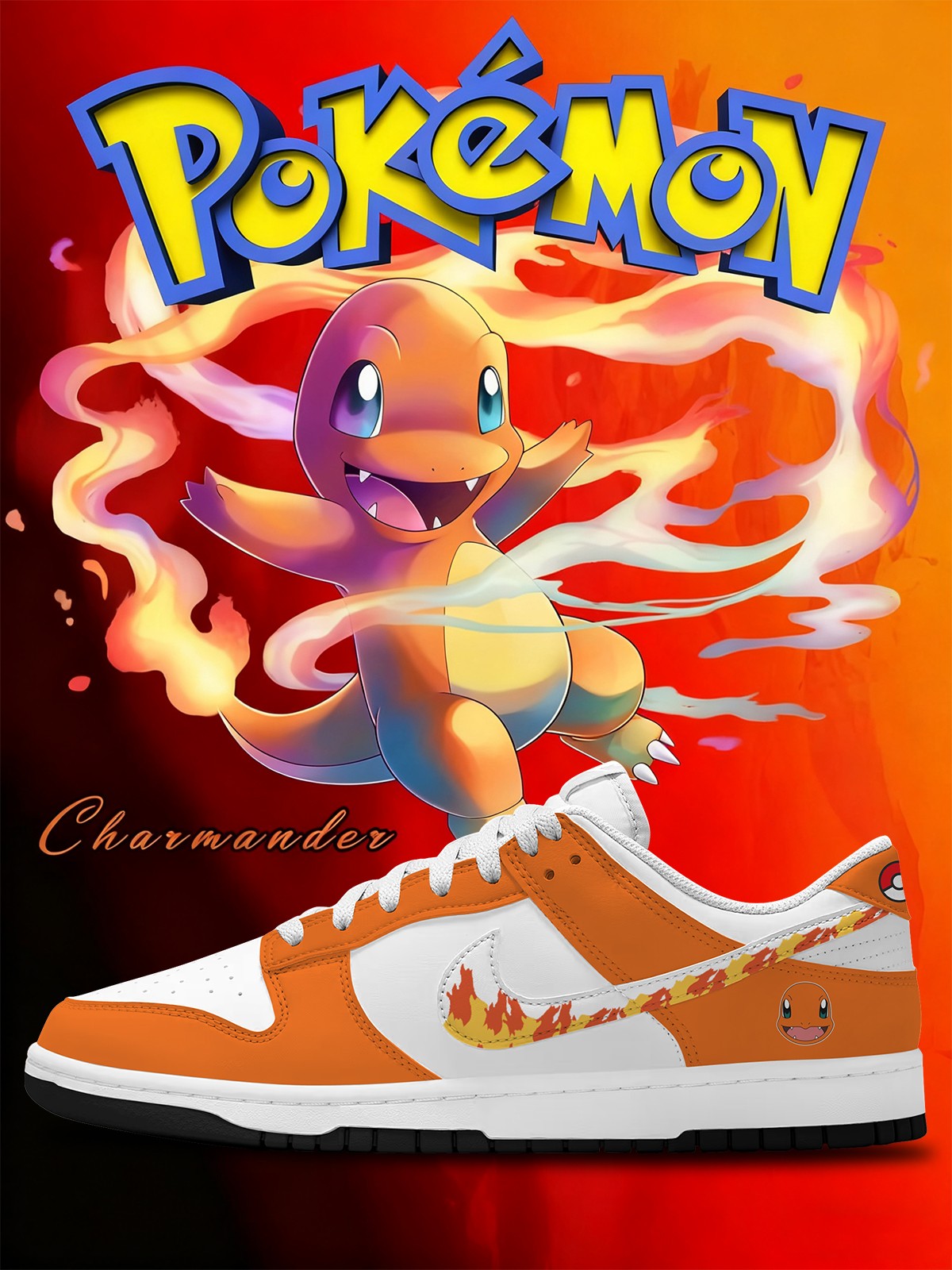 Charmander V.1 Custom Court-Low Sneakers
