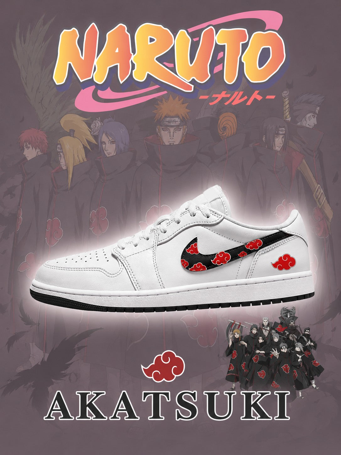 Akatsuki V.1 Custom Low-Top Court Sneakers