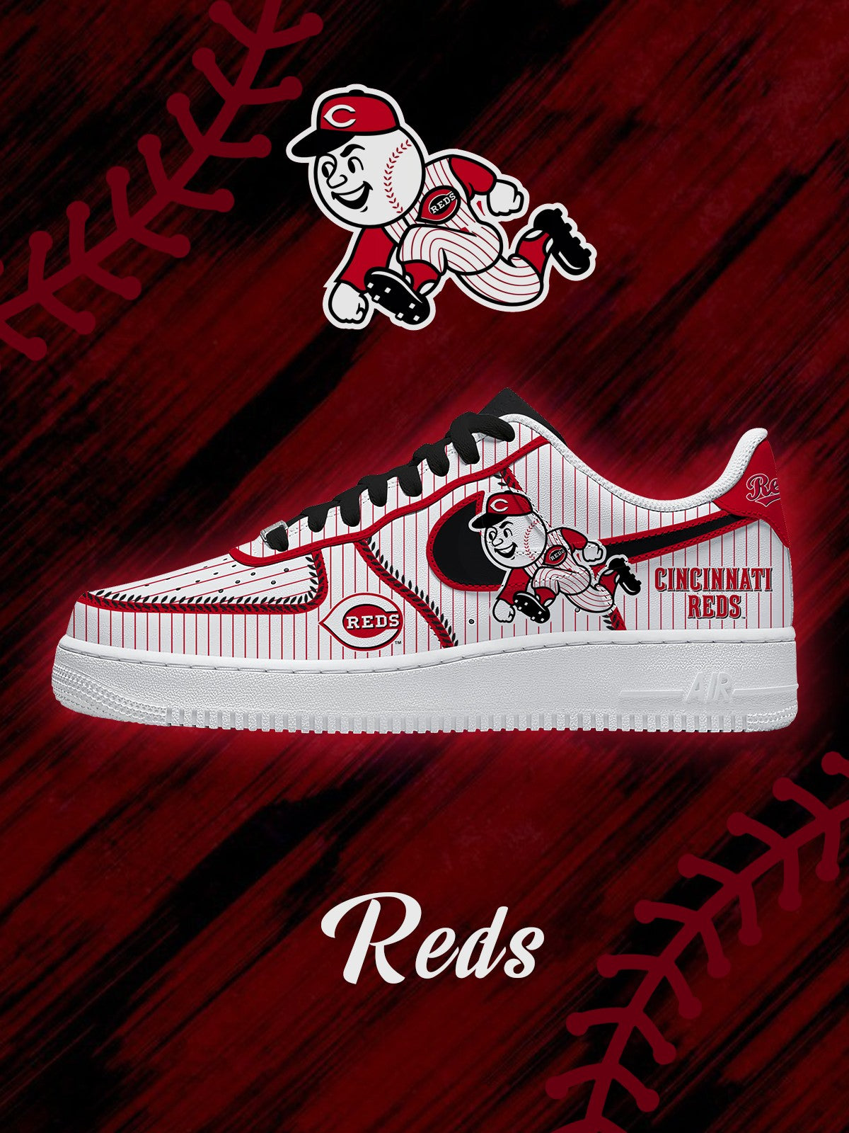 Cincinnati Baseball V.2 Custom Air-Style Sneakers