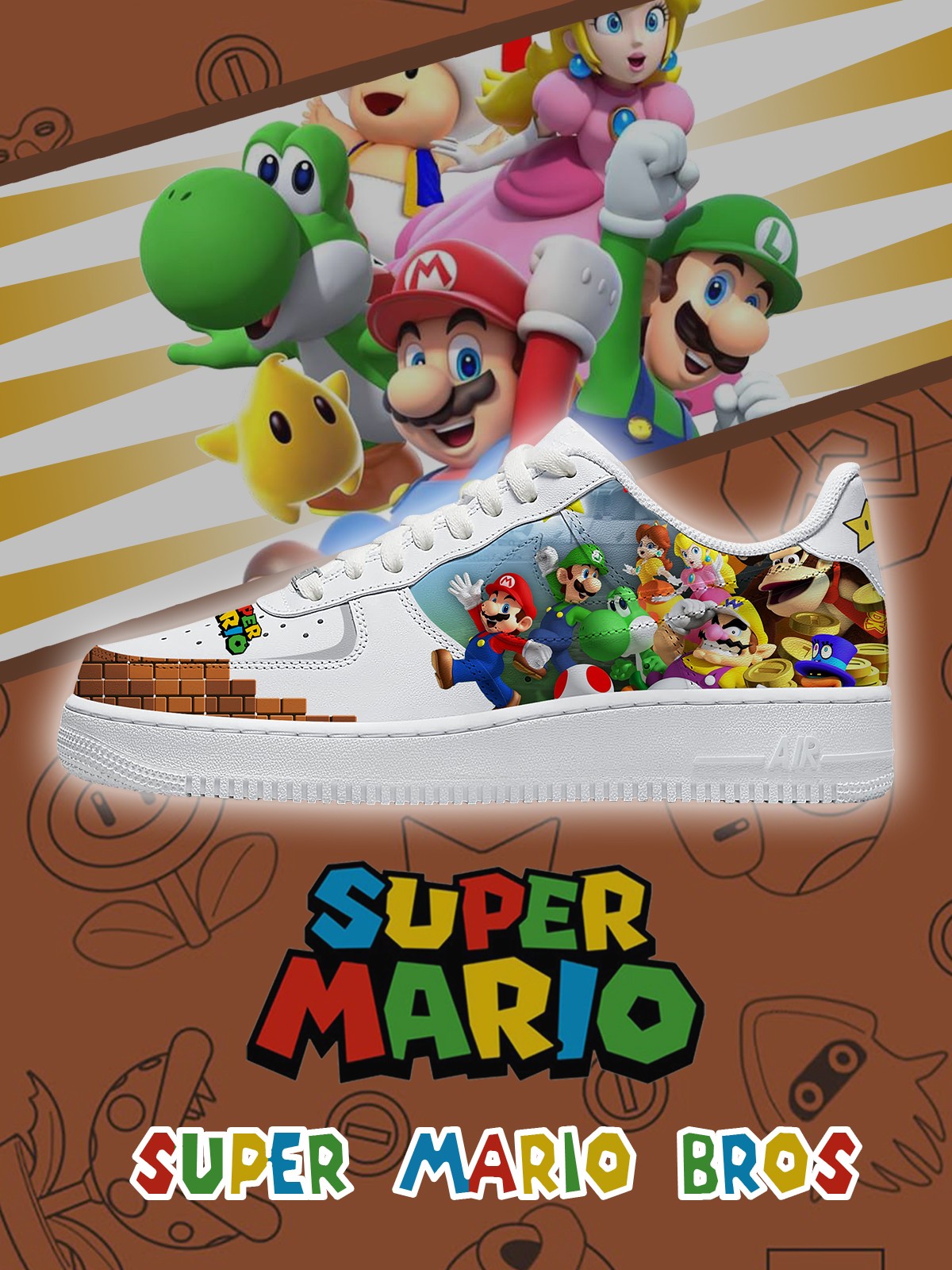 Mario Team V.1 Custom Sneakers