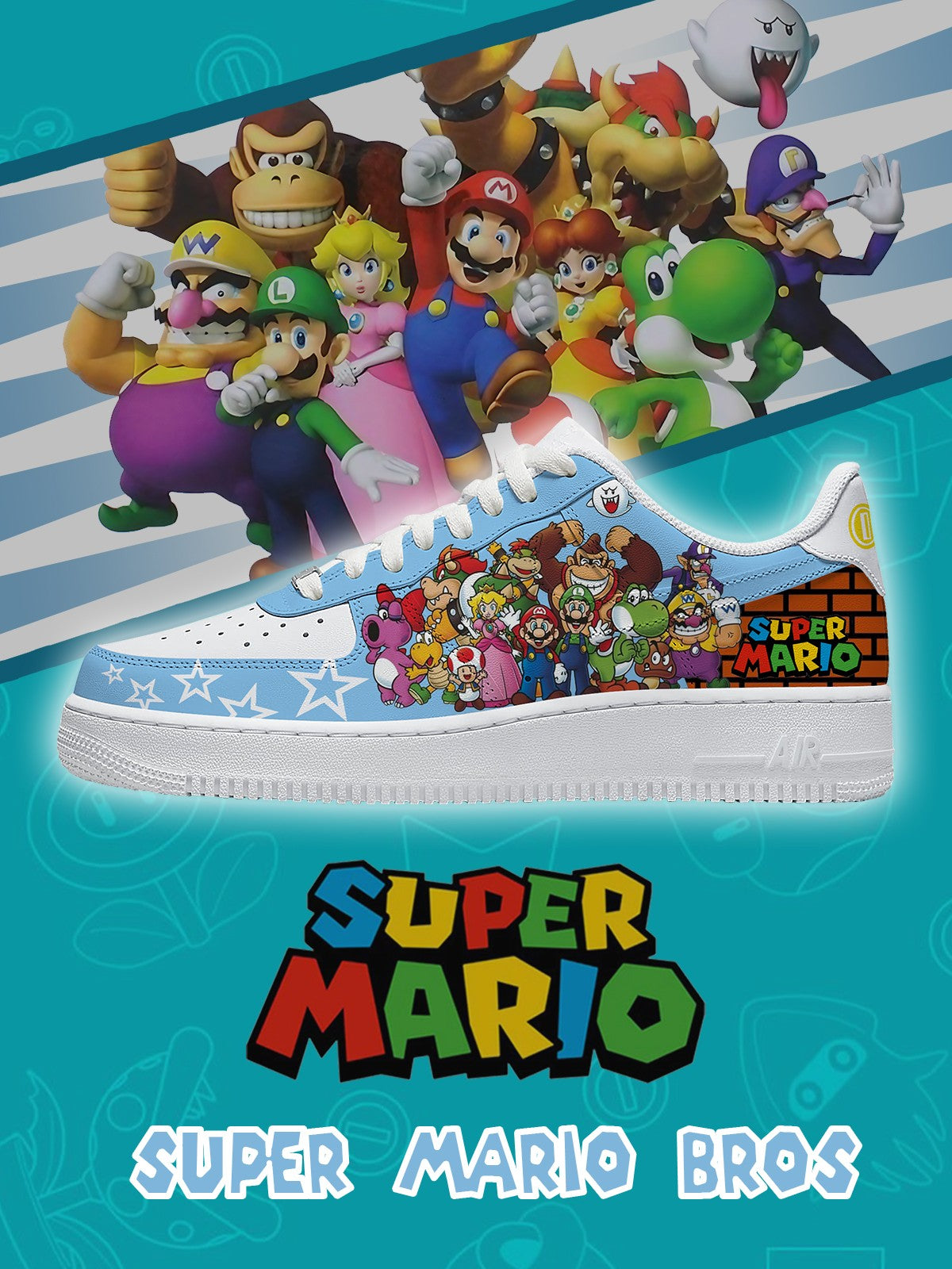 Mario Team V.2 Custom Sneakers