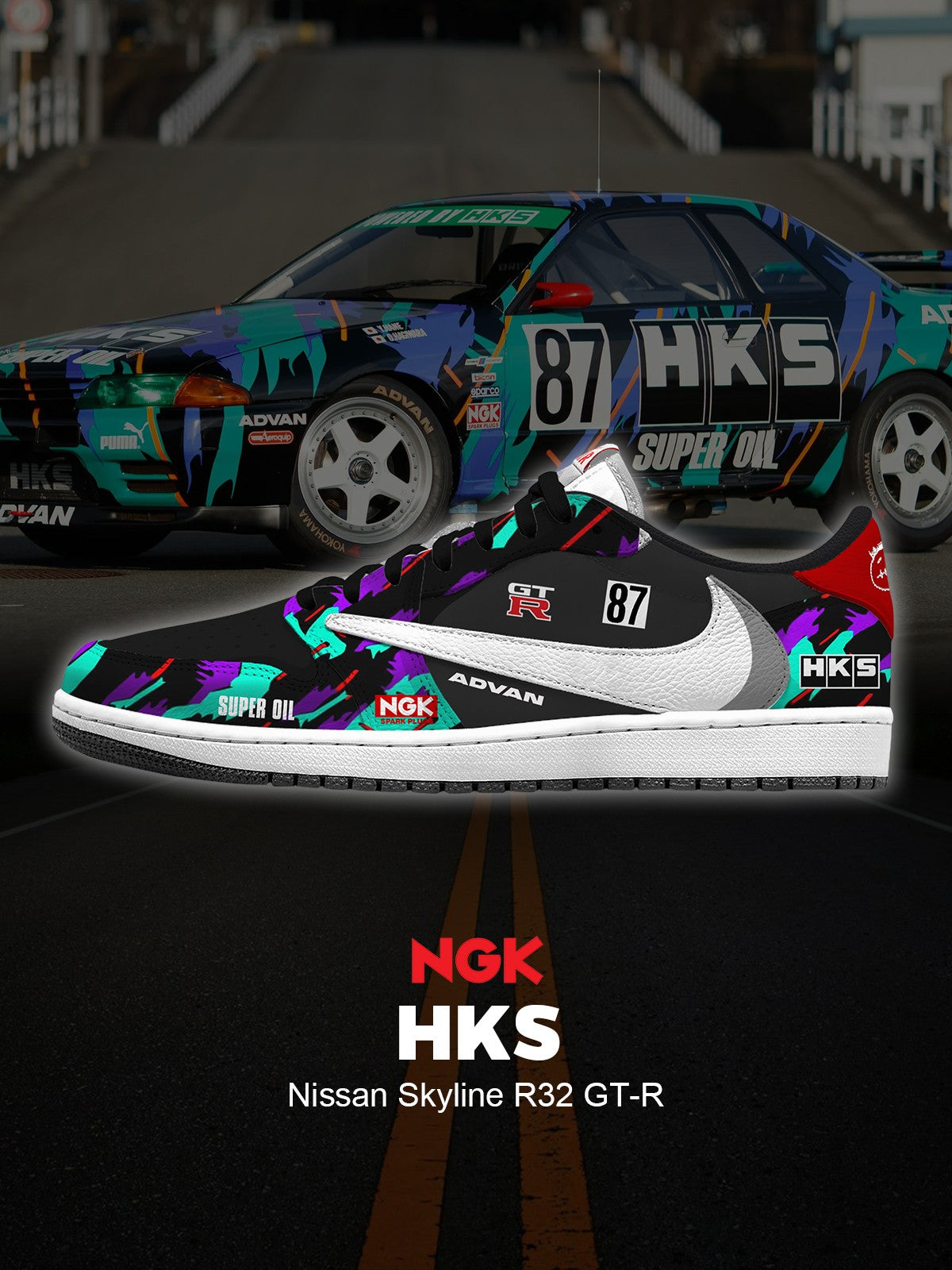 HKS Skyline R32 GT-R V.1 Custom TS Low Sneakers