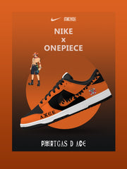 Portgas D Ace V.2 Custom Court-Low Sneakers