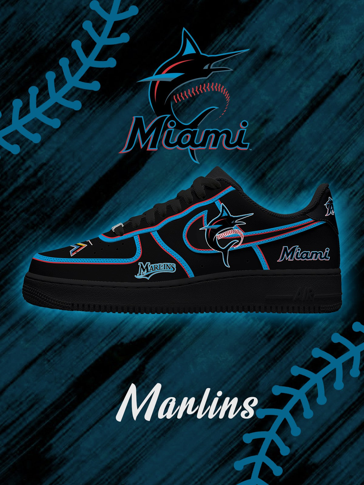 Miami Baseball V.2 Custom Air-Style Sneakers