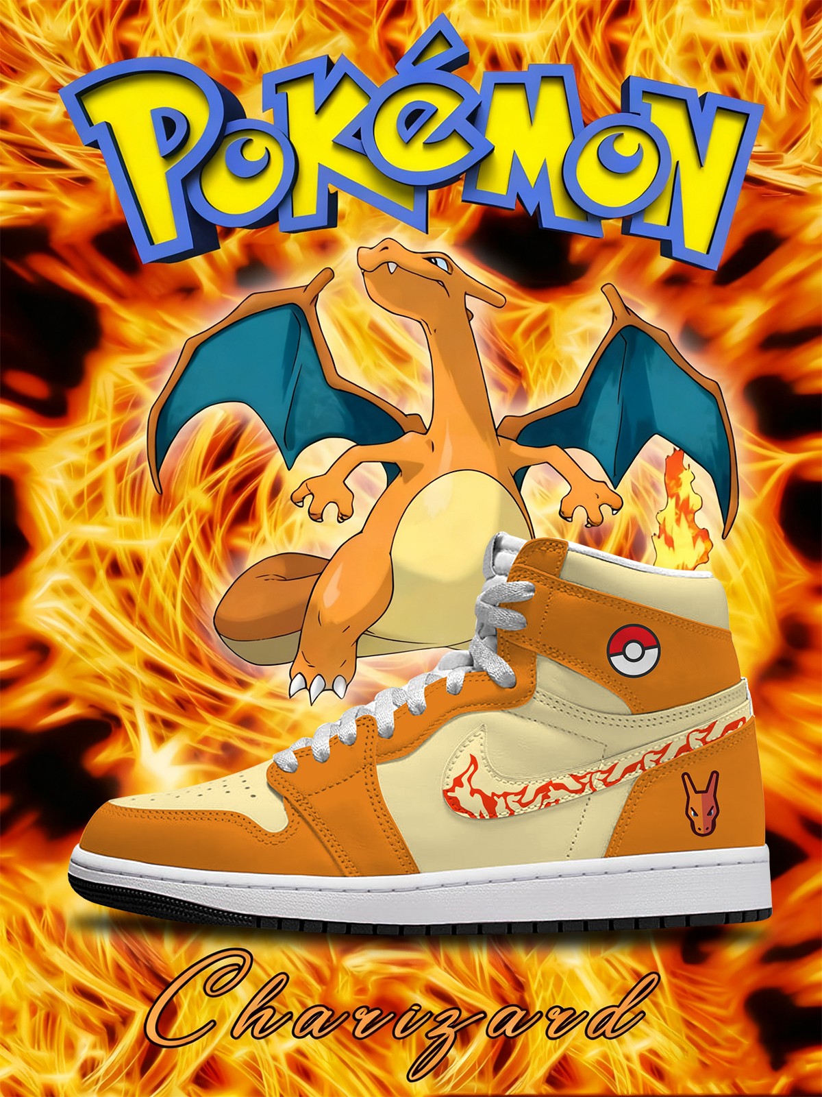 Charizard V.1 Custom High-Top Sneakers
