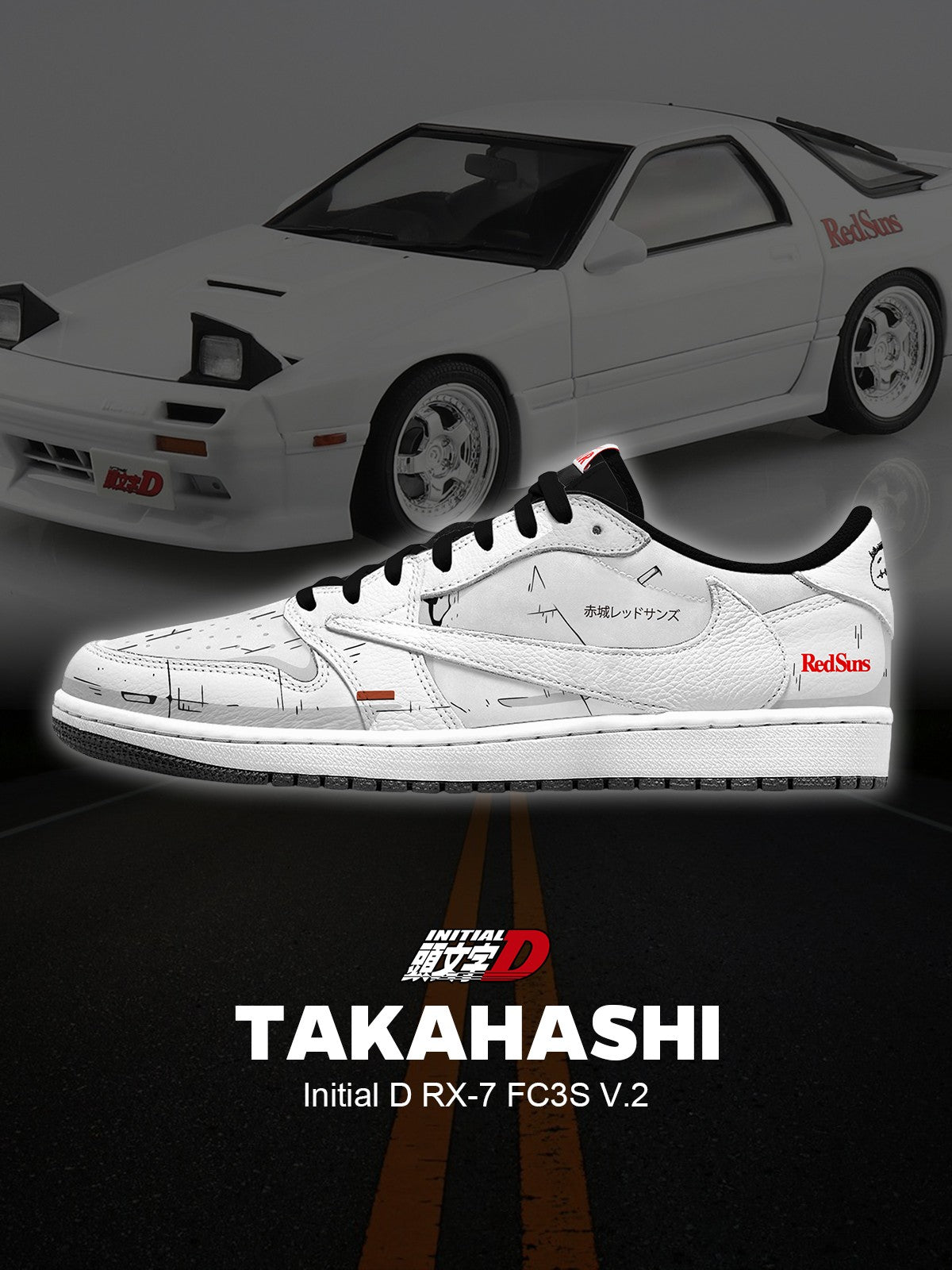 Keisuke Takahashi RX-7 FC3S V.2 Custom TS Low Sneakers