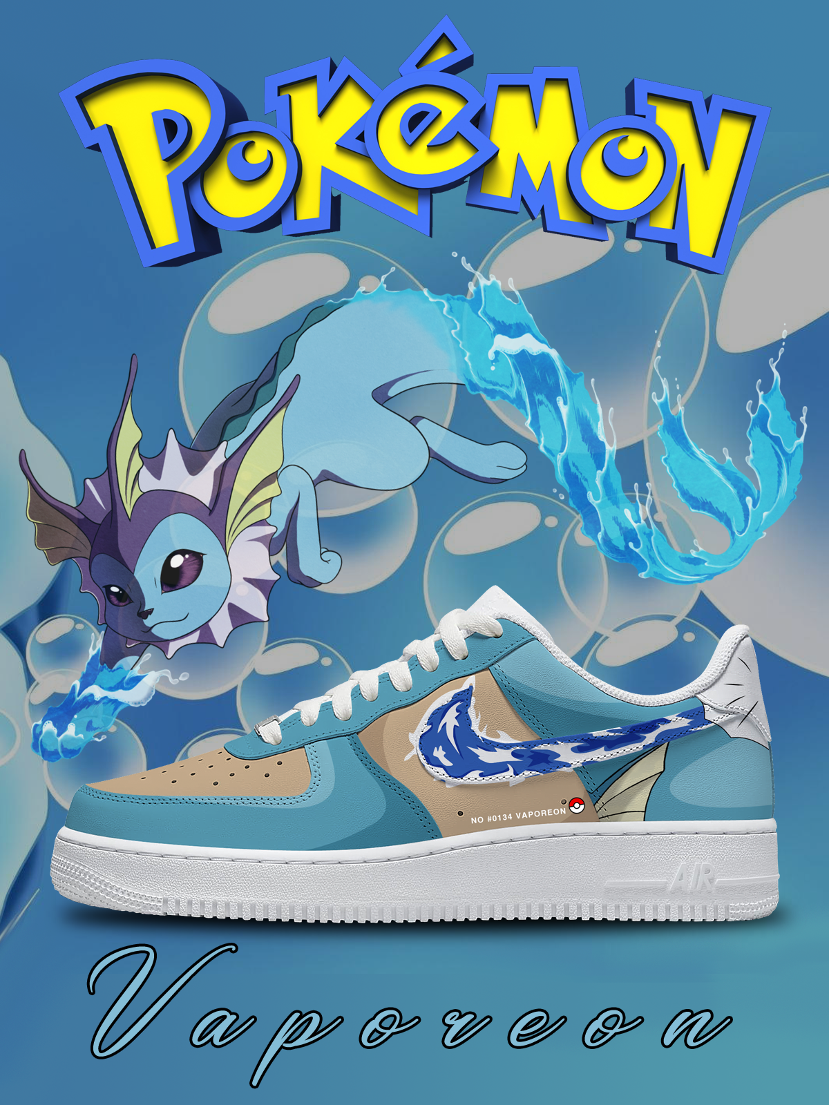 No.0134 Vaporeon Custom Sneakers