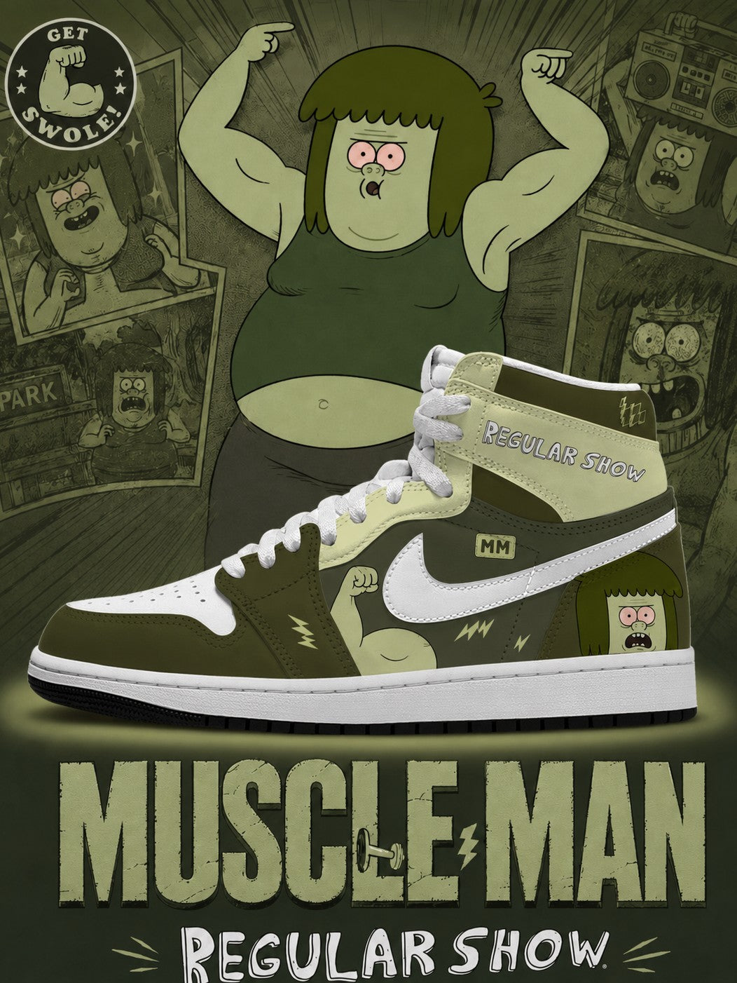 Muscle Man V.1 Custom High-Top Sneakers