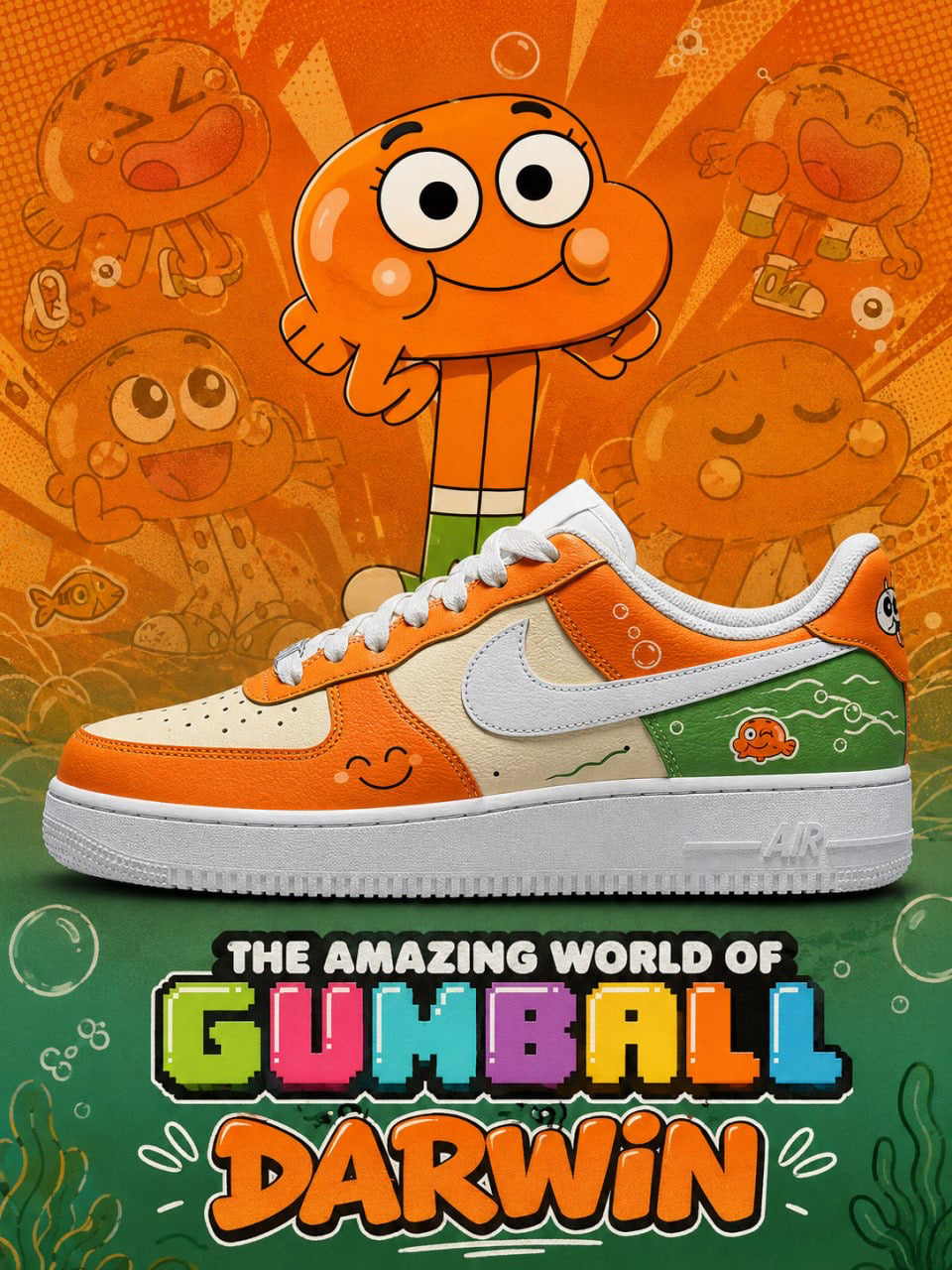 Darwin Watterson V.1 Custom Air-Style Sneakers