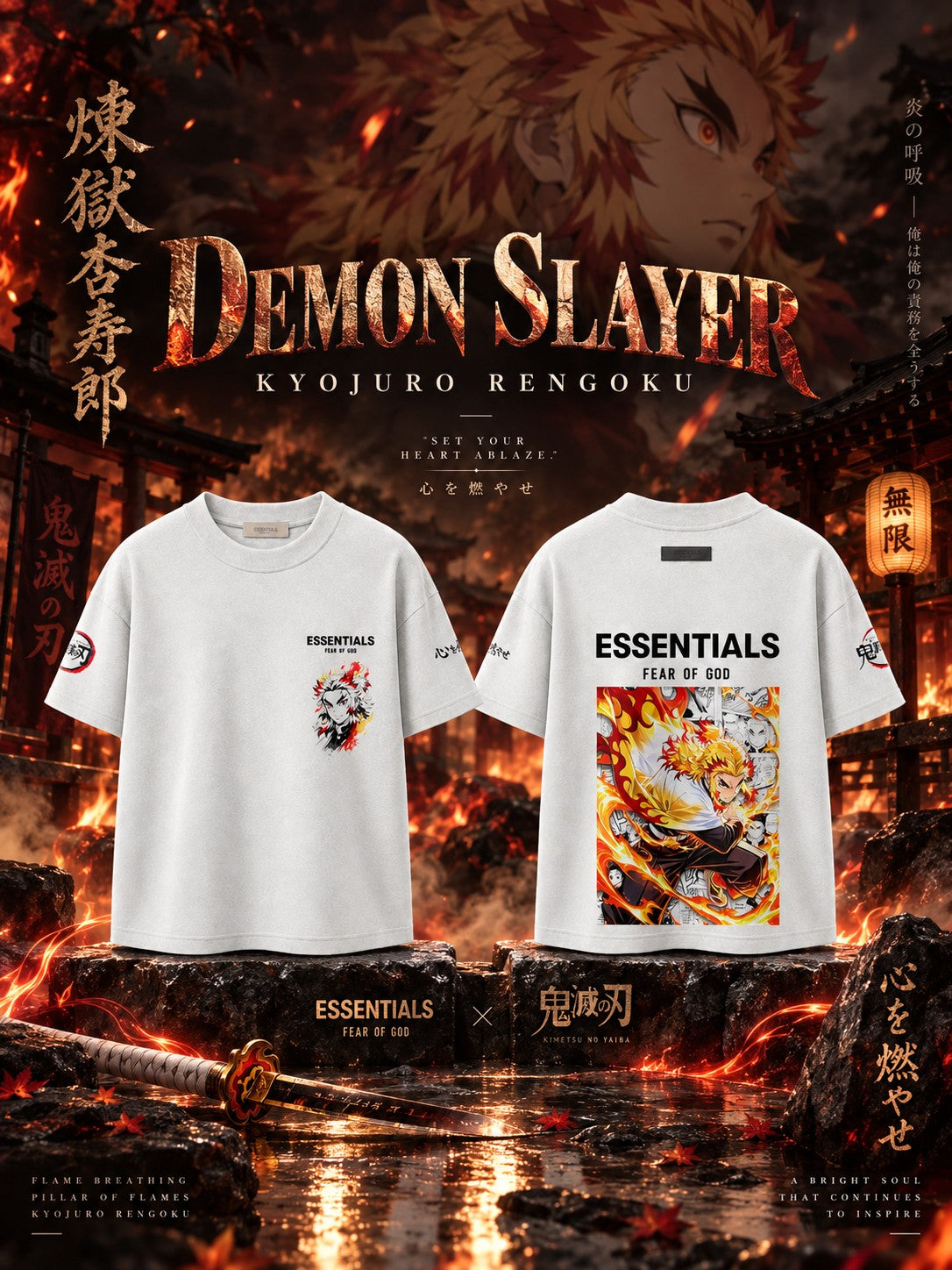 Kyojuro Rengoku V.1 Custom Ess. T-Shirt