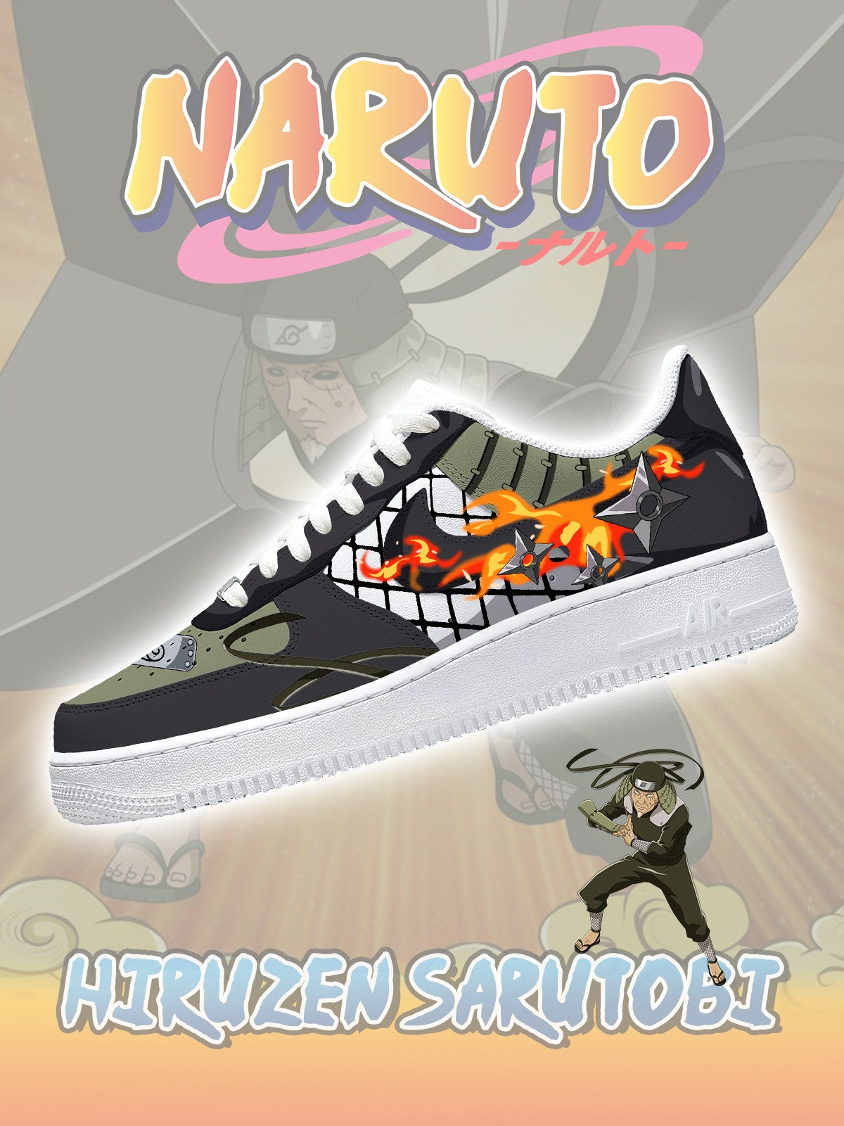 Individuelle Sneaker des dritten Hokage Hiruzen Sarutobi
