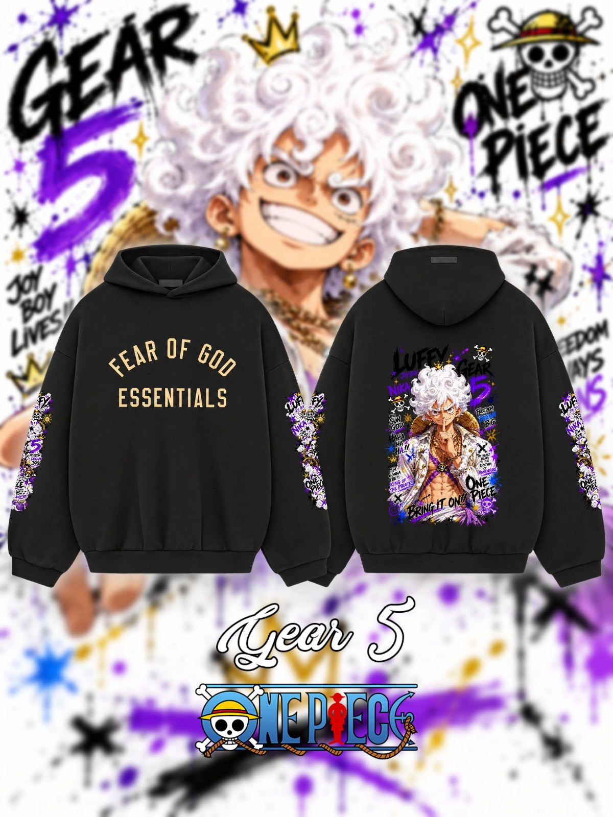 Luffy Gear 5 V.1 Custom Ess. Hoodie