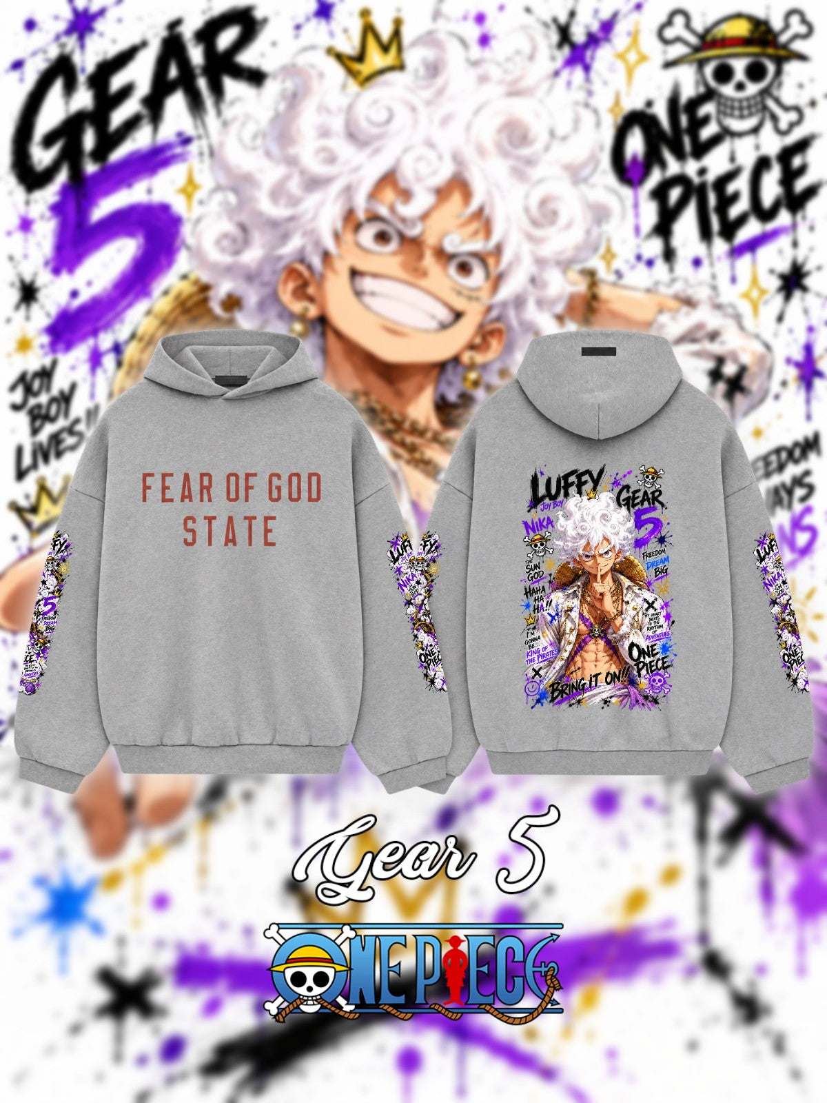 Luffy Gear 5 V.1 Custom Ess. Hoodie