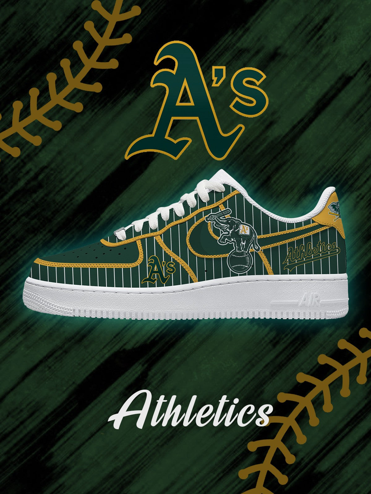 Oakland Baseball V.2 Custom Air-Style Sneakers