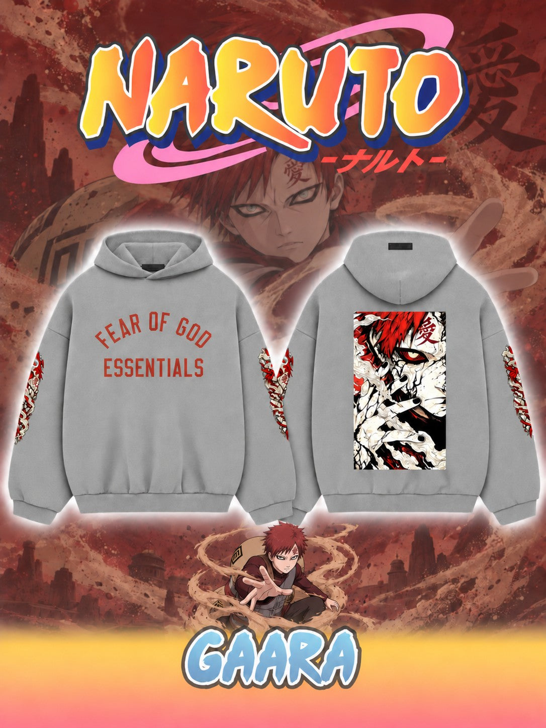 Gaara V.1 Custom Ess. Hoodie