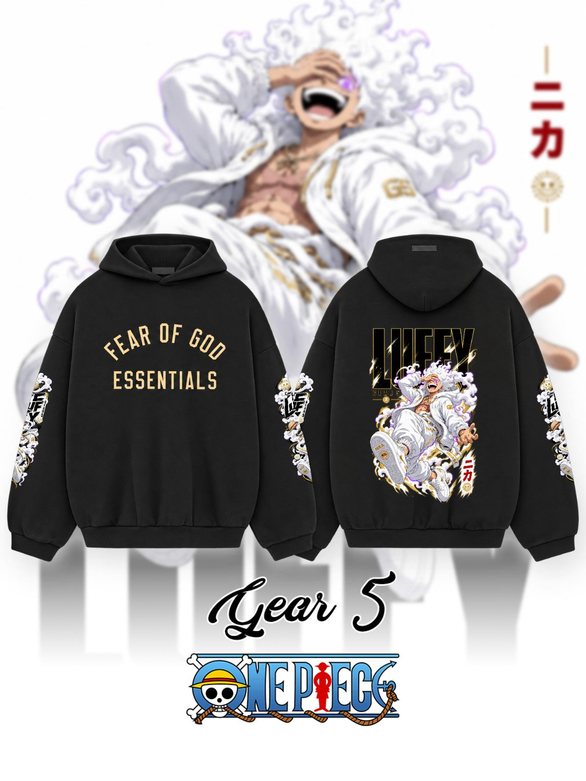 Luffy Gear 5 V.2 Custom Ess. Hoodie