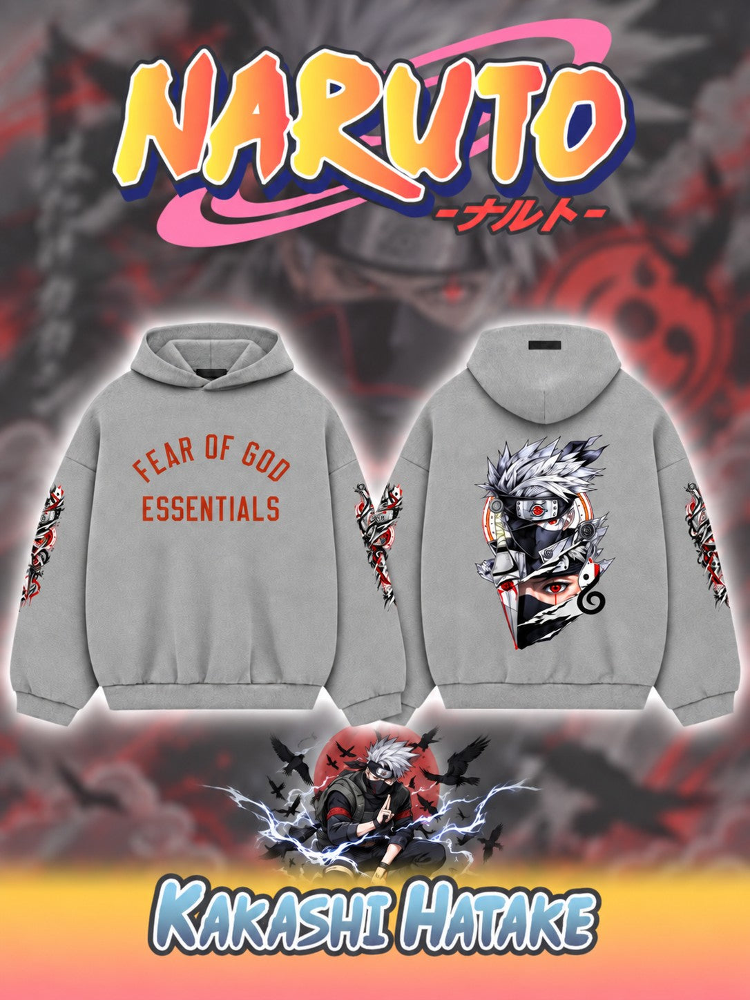 Kakashi Hatake V.1 Custom Ess. Hoodie