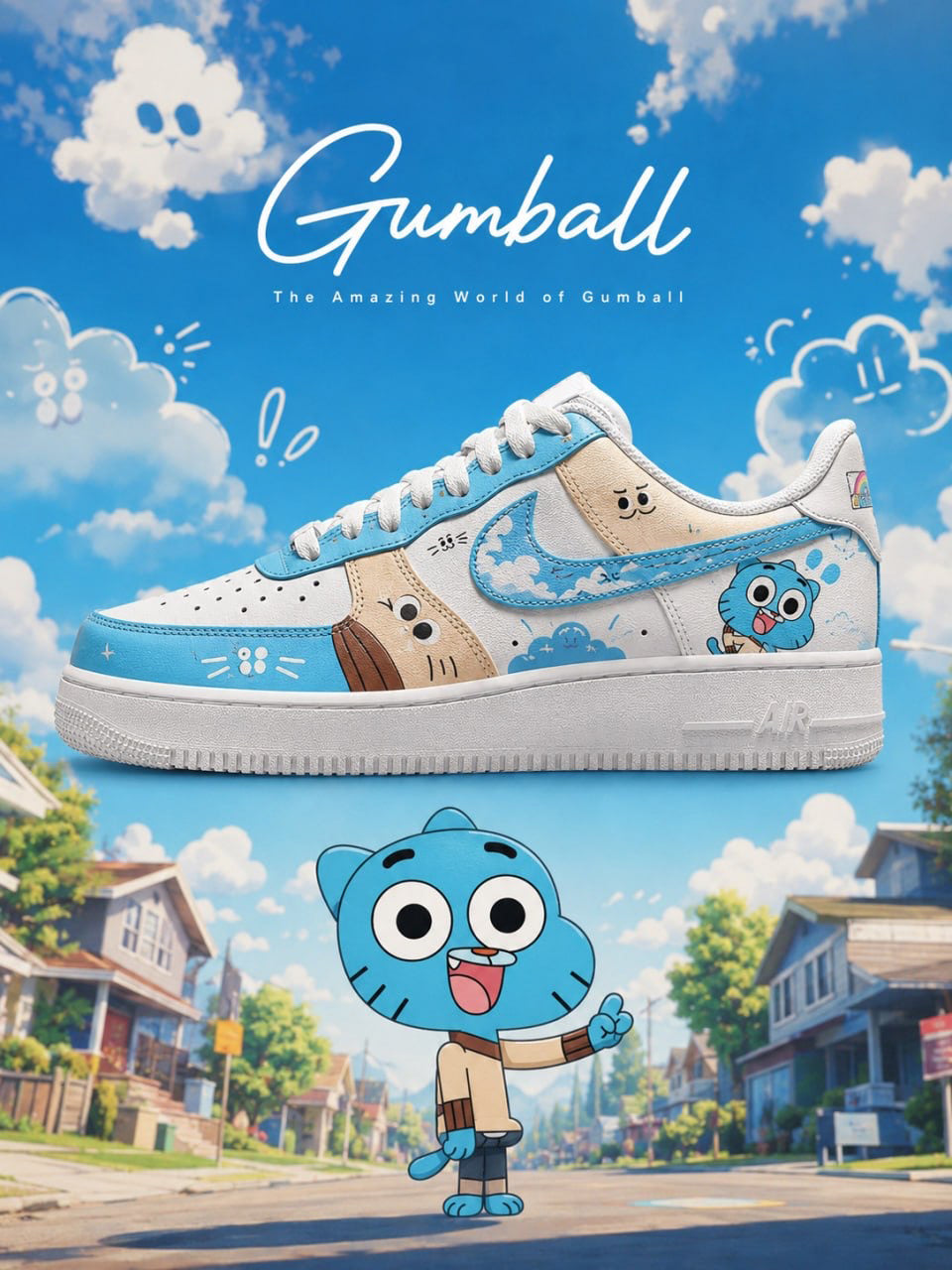 Gumball Watterson V.2 Custom Air-Style Sneakers