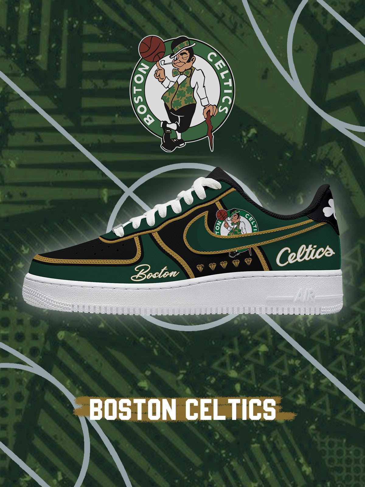 Boston Basketball V.2 Custom Air-Style Sneakers