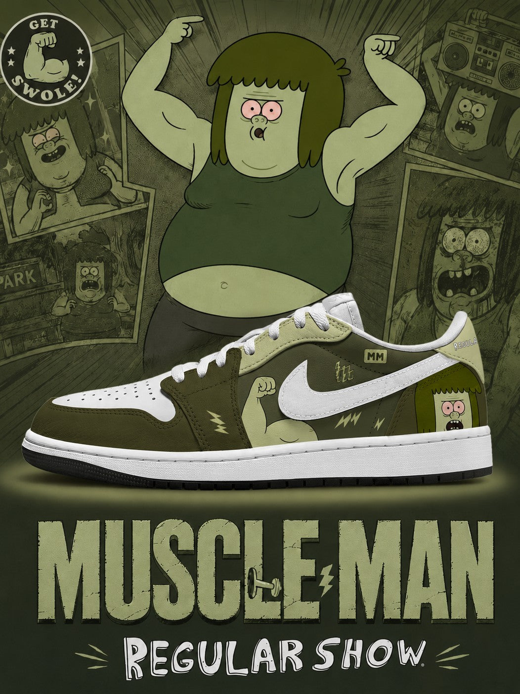 Muscle Man V.1 Custom Low-Top Court Sneakers