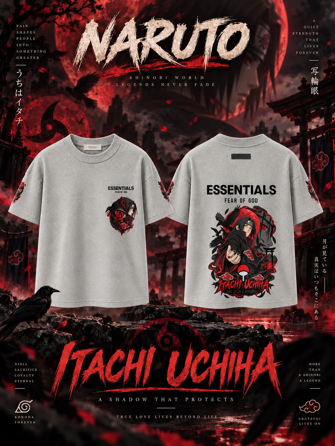 Itachi Uchiha V.1 Custom Ess. T-Shirt