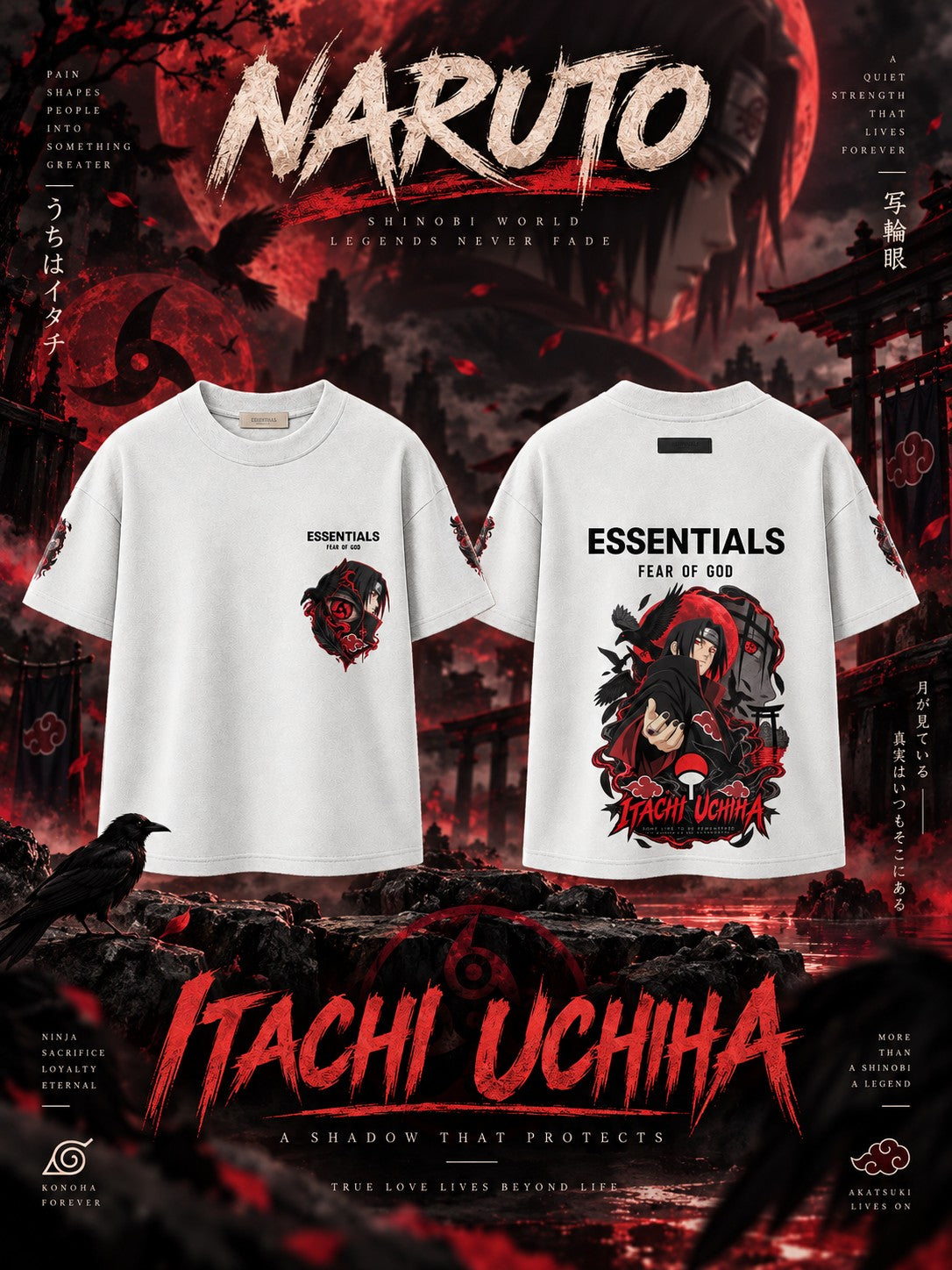 Itachi Uchiha V.1 Custom Ess. T-Shirt