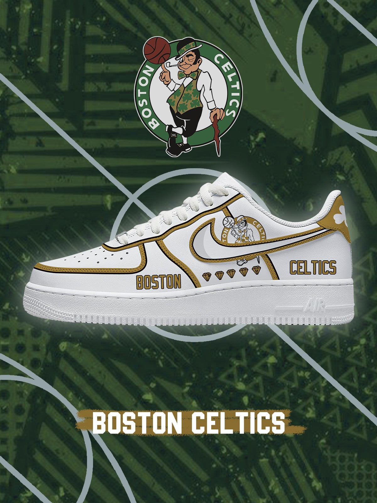 Boston Basketball V.3 Custom Air-Style Sneakers
