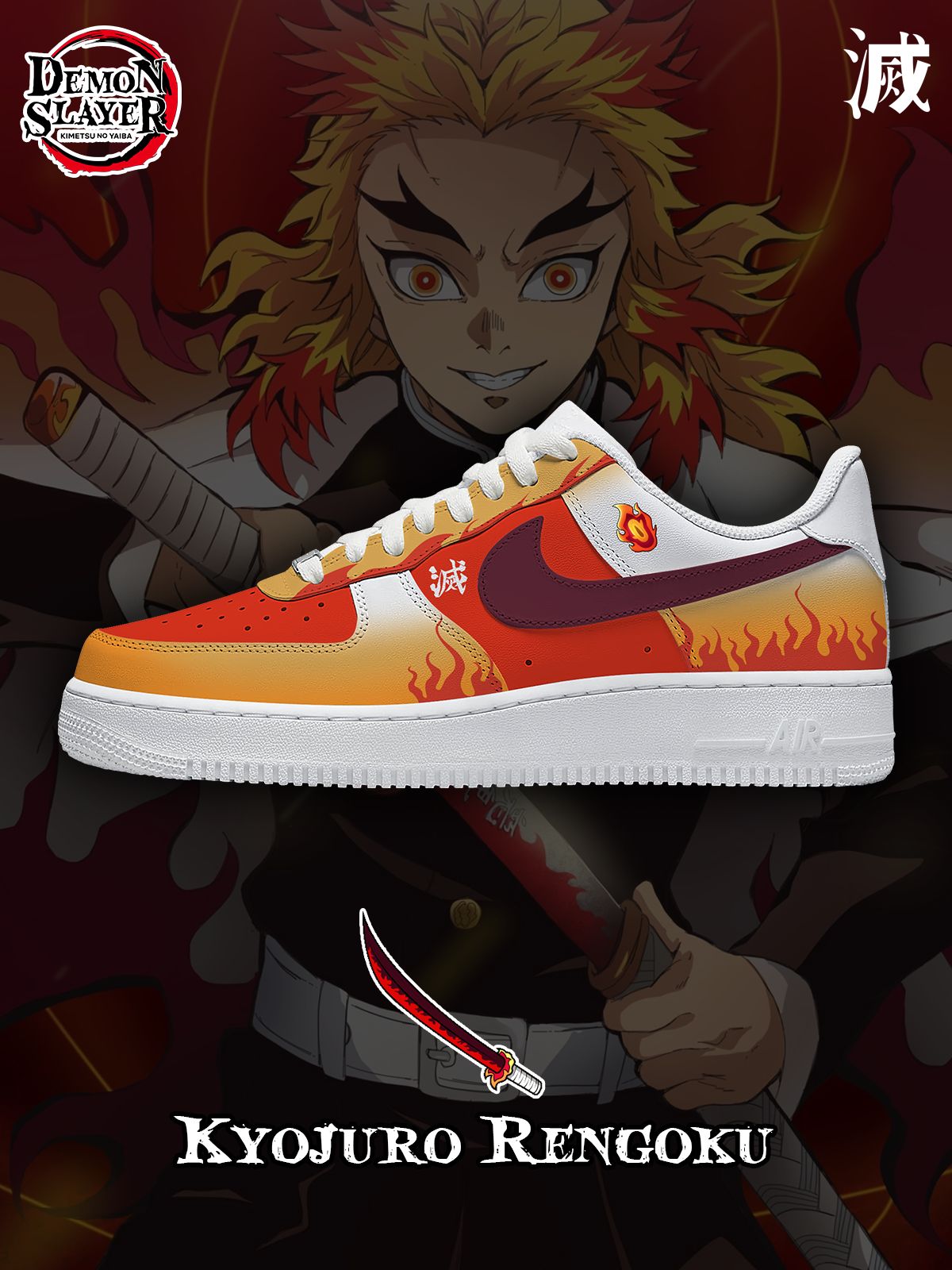 Kyojuro Rengoku V.1 Custom Sneakers