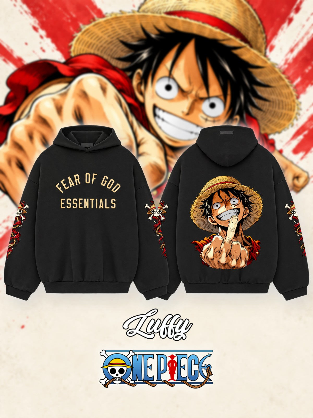 Luffy V.3 Custom Ess. Hoodie