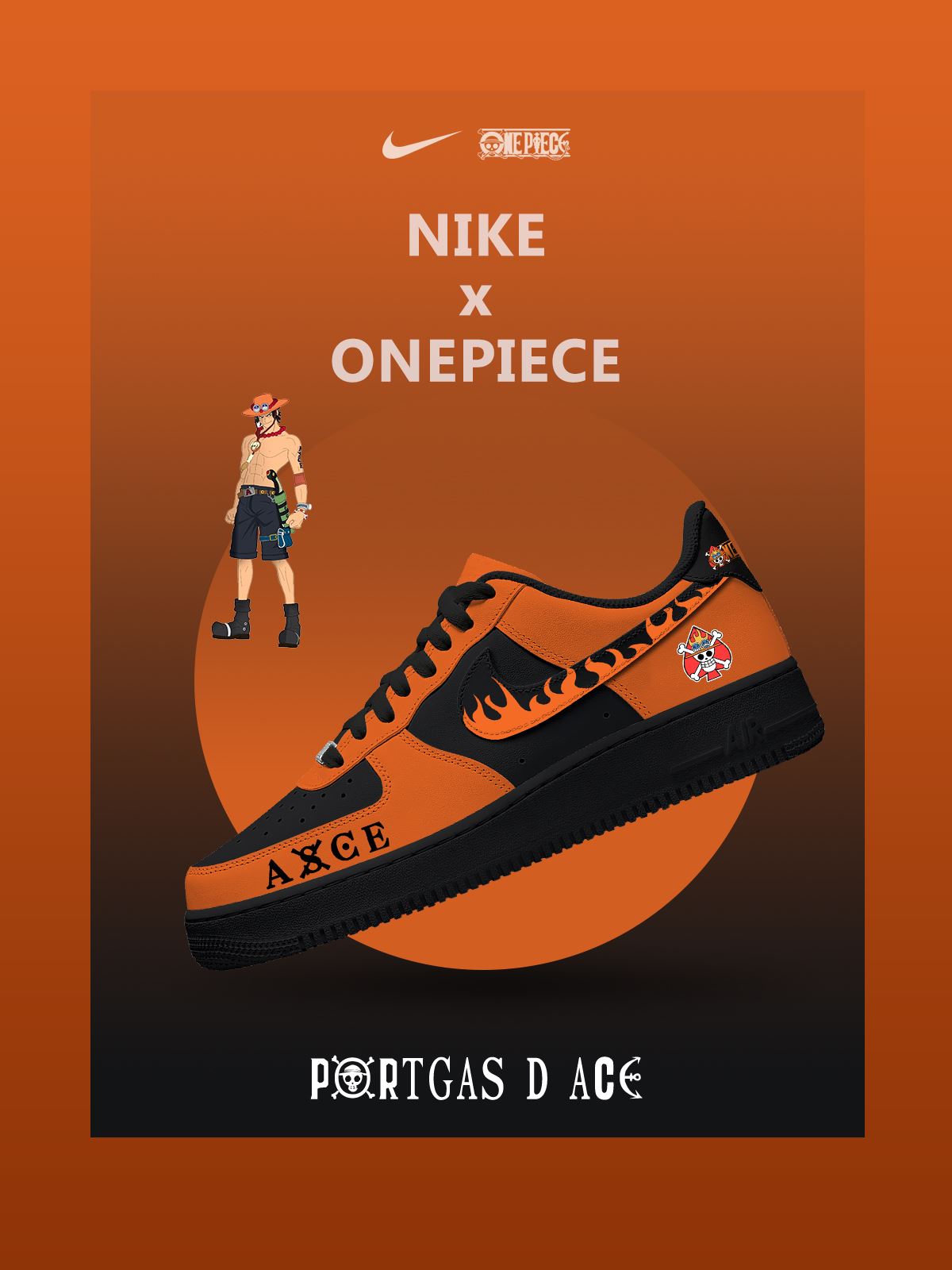 Portgas D Ace V.2 Custom Sneakers