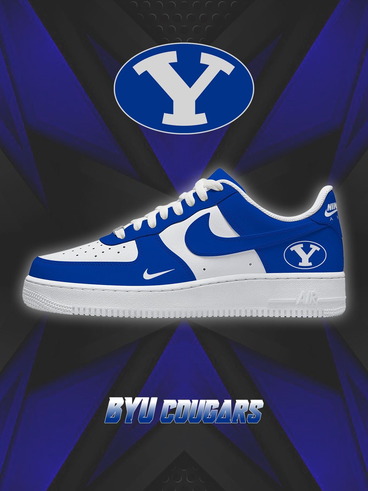 BYU College Custom Air-Style Sneakers
