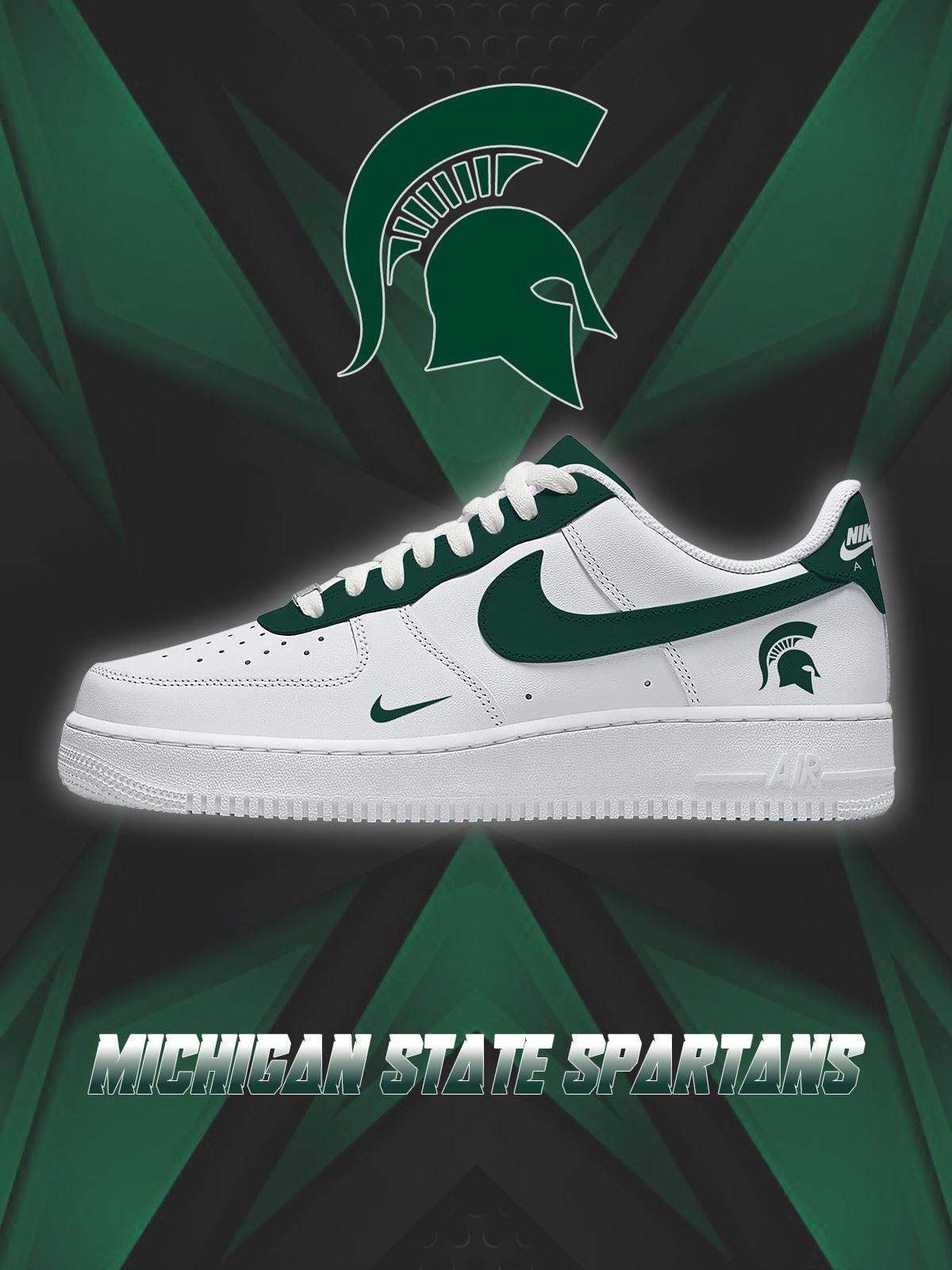 Michigan State College Custom Air-Style Sneakers