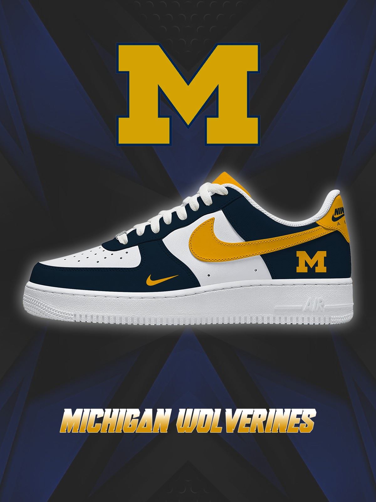 Michigan College Custom Air-Style Sneakers