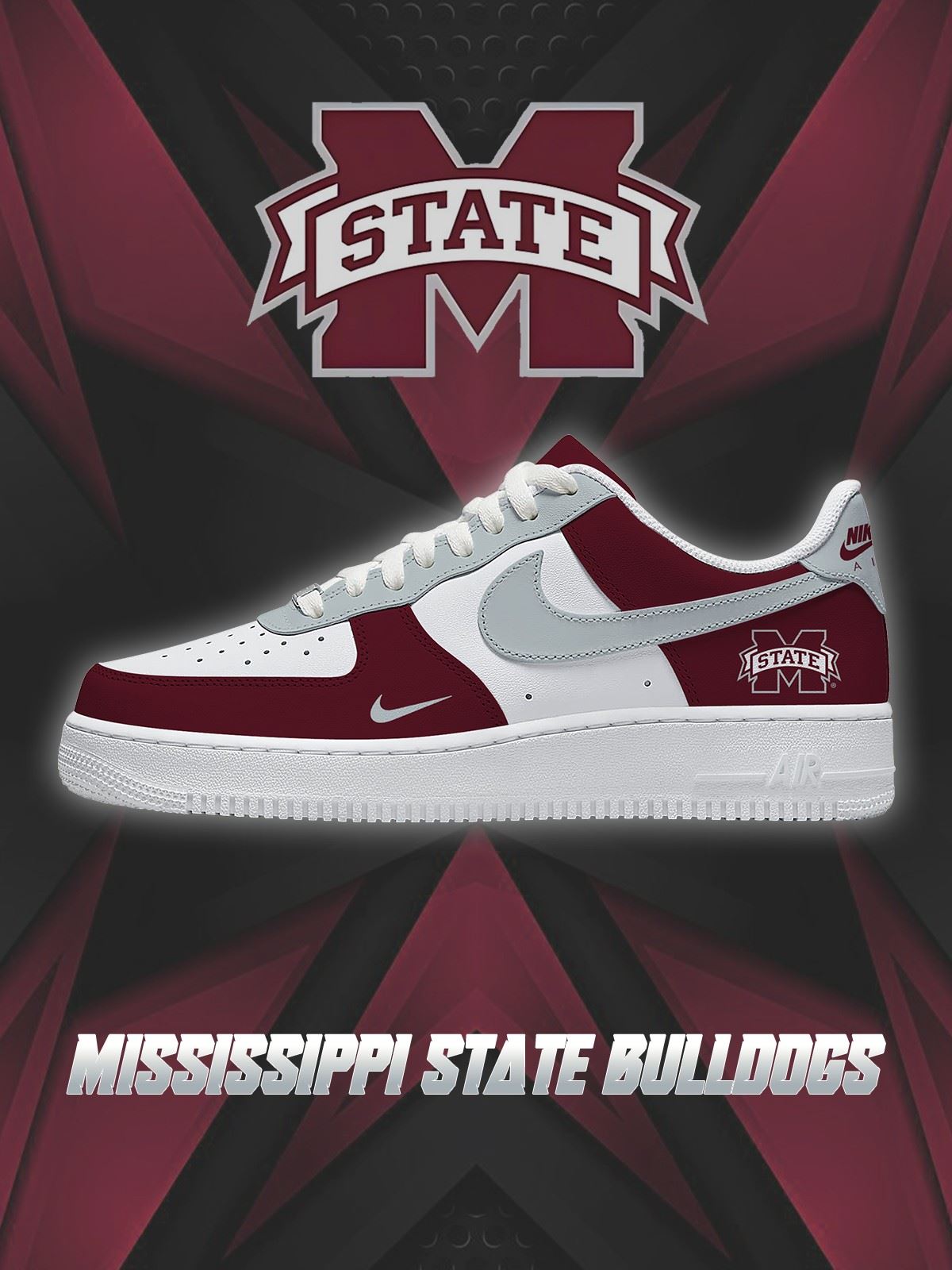 Mississippi State College Custom Air-Style Sneakers