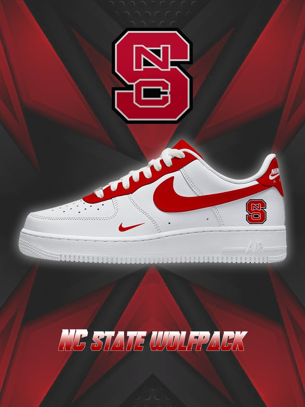 NC State College Custom Air-Style Sneakers